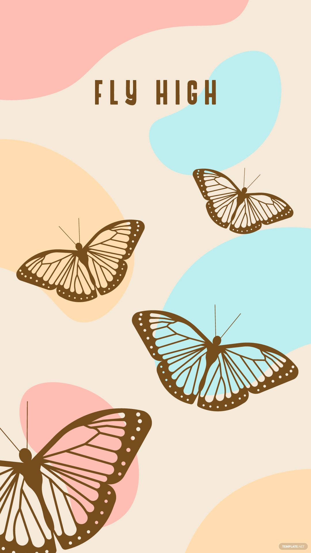 Flyghögt Rosa Pastellfärgade Fjärilar. Wallpaper