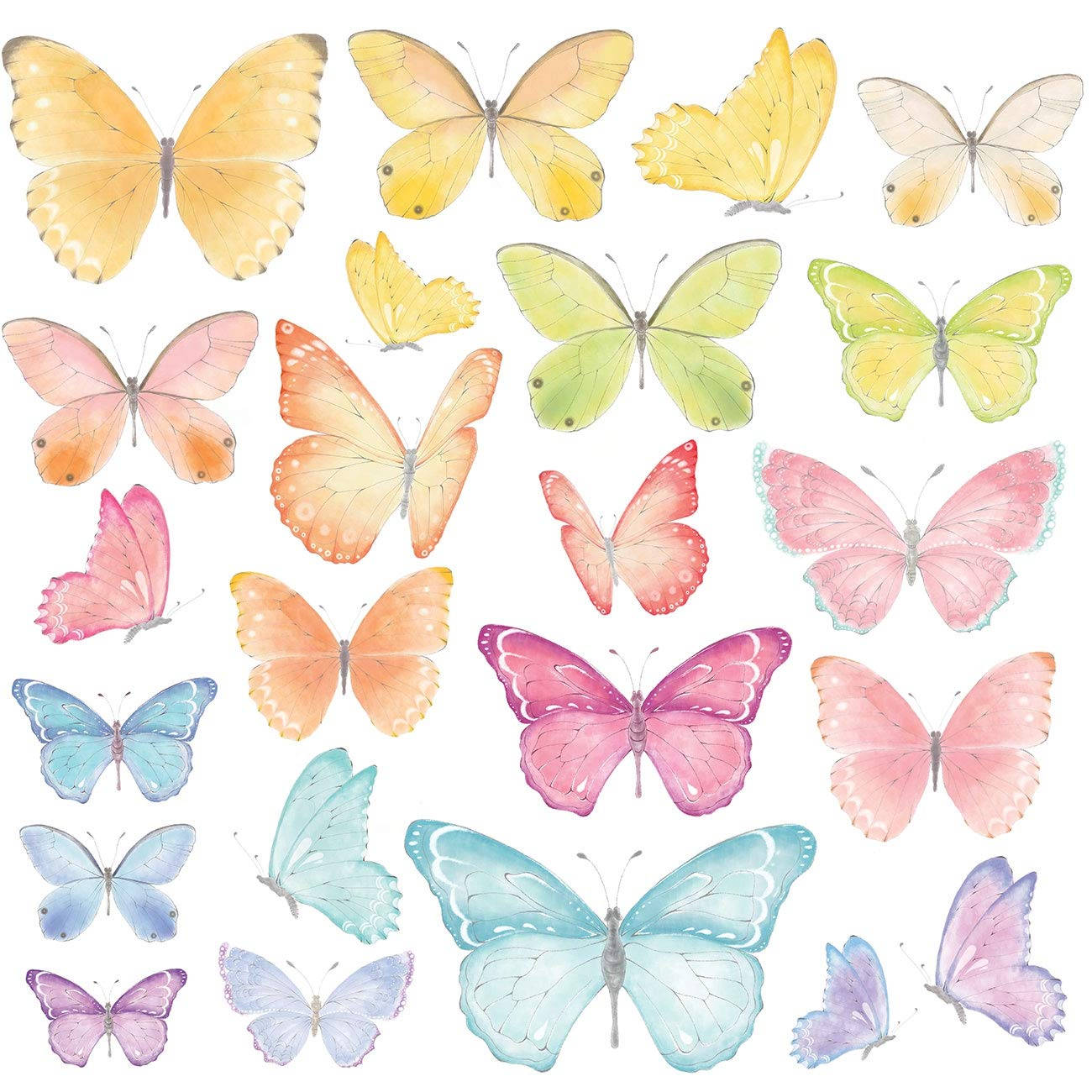 Farvestrålende pastel æstetisk sommerfugl mønstre Wallpaper