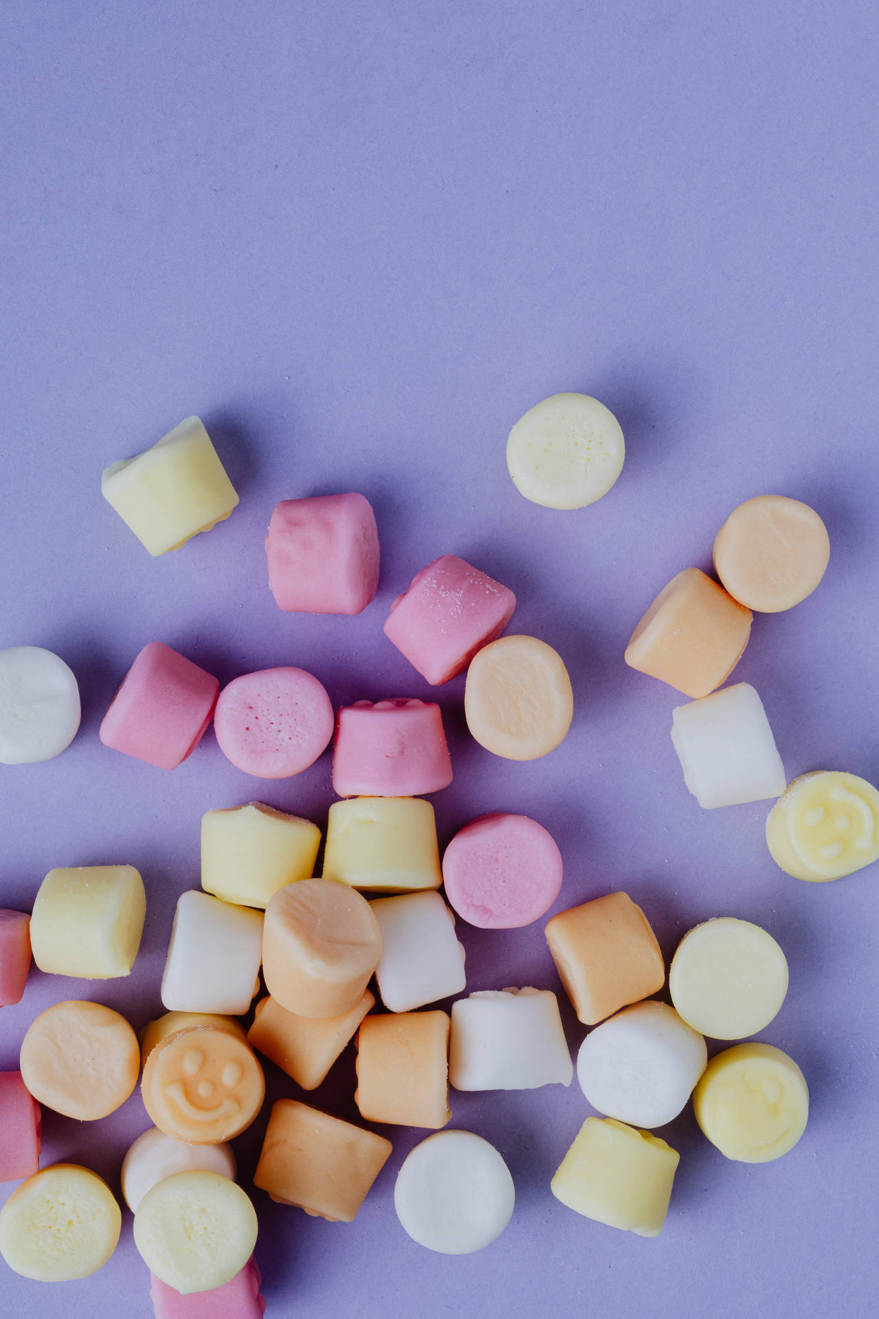 Pastel Candies For Colorful Background Wallpaper