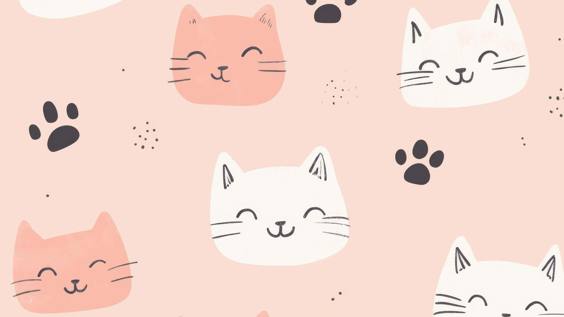 Pastel Cat Pattern Aesthetic.jpg Wallpaper