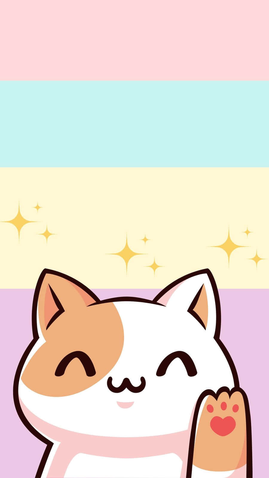 Pastel Cat Sparkle Aesthetic.jpg Wallpaper