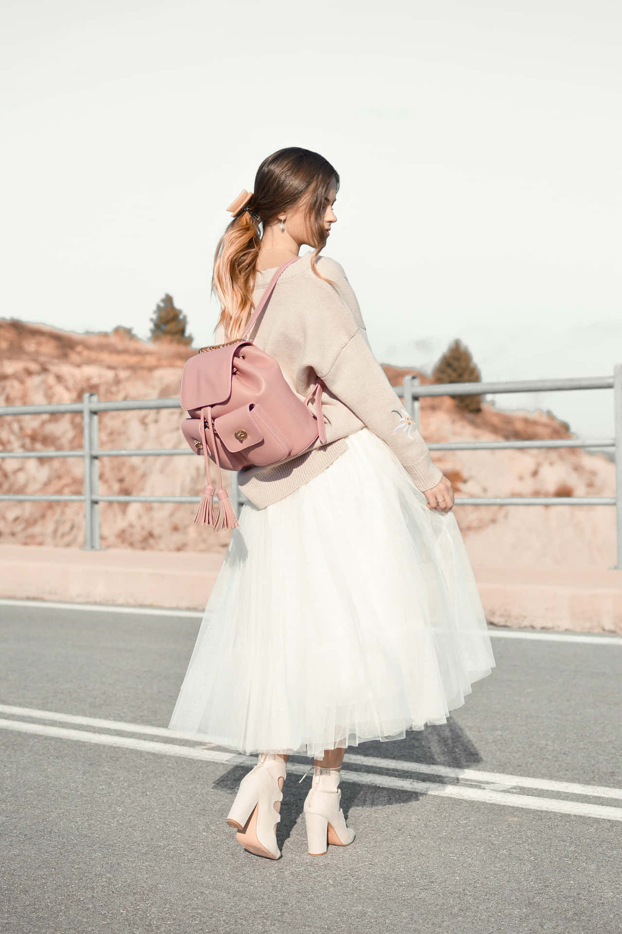 Pastel Chic_ Backpack Twirl Wallpaper