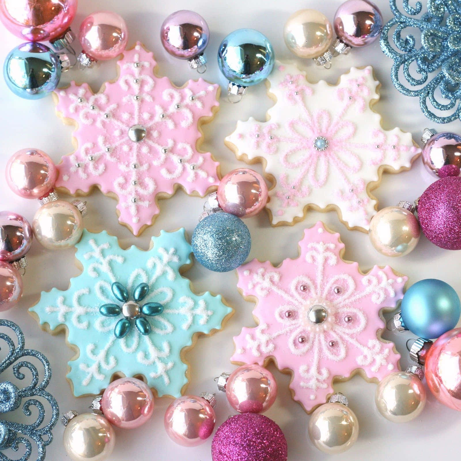 Welcome the festive season with a colourful pastel Christmas Wallpaper