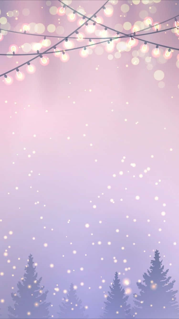 Celebrate the Holidays with a Pastel Christmas Scene Wallpaper