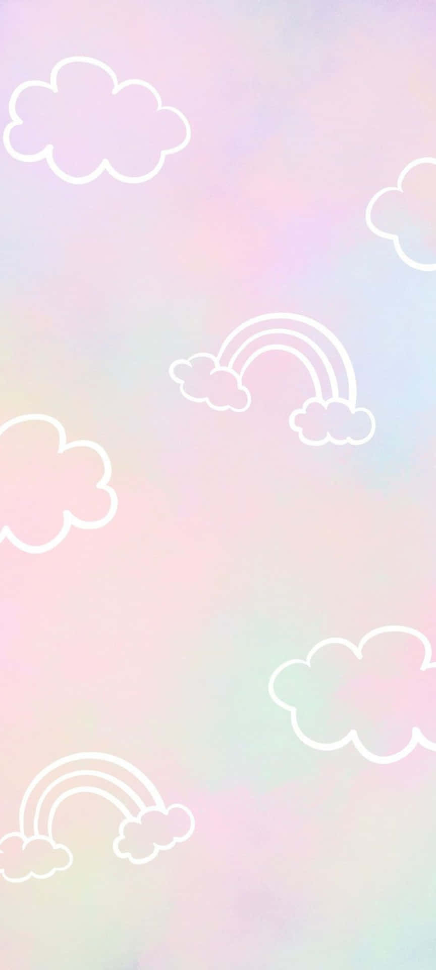 Pastel Cloudsand Rainbows Background Wallpaper
