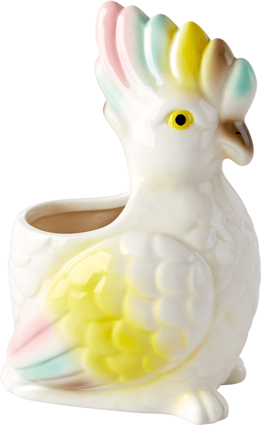 Download Pastel Cockatoo Ceramic Planter | Wallpapers.com