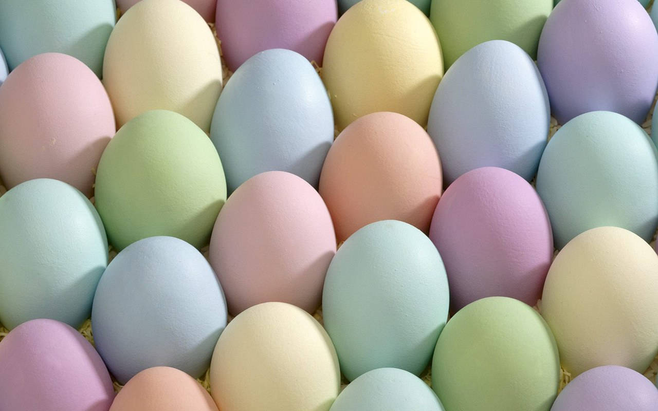 Pastel Colored Easter Eggs Wallpaper