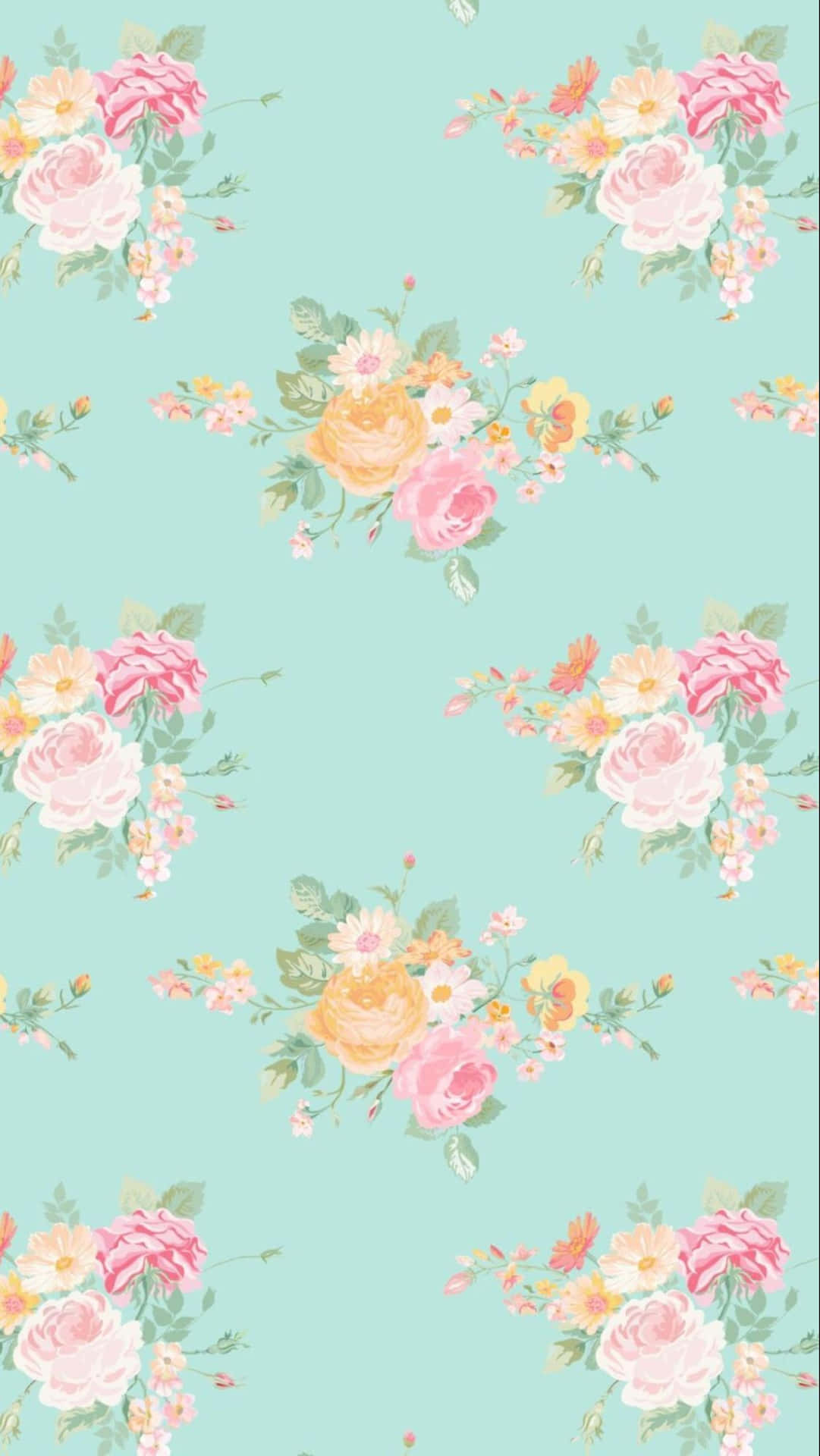Pastel Colors On A Chic Flower Wallpaper Wallpaper