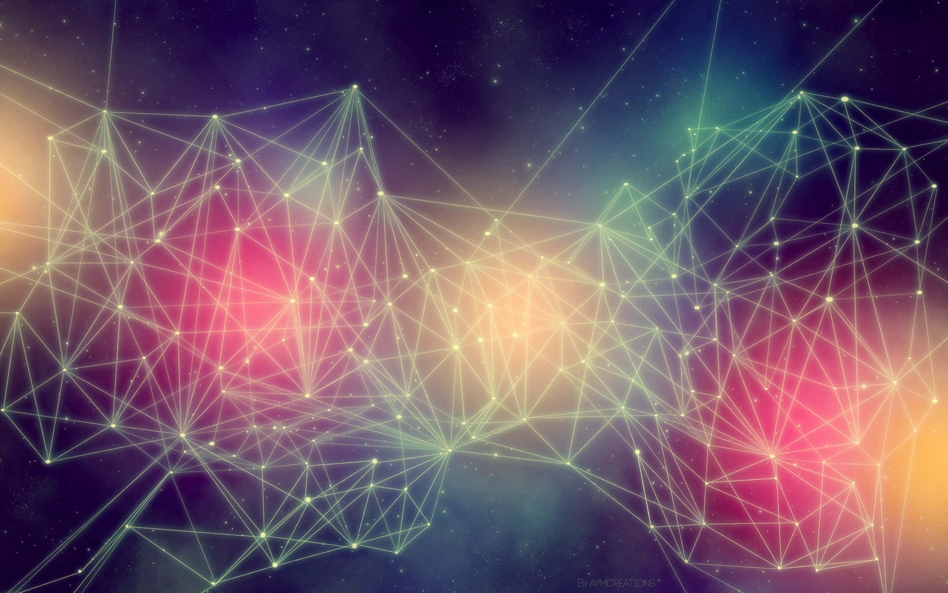 Pastel Connected Polygon Shapes Wallpaper