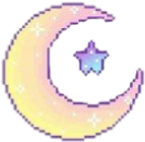 Pastel Crescent Moonwith Star PNG