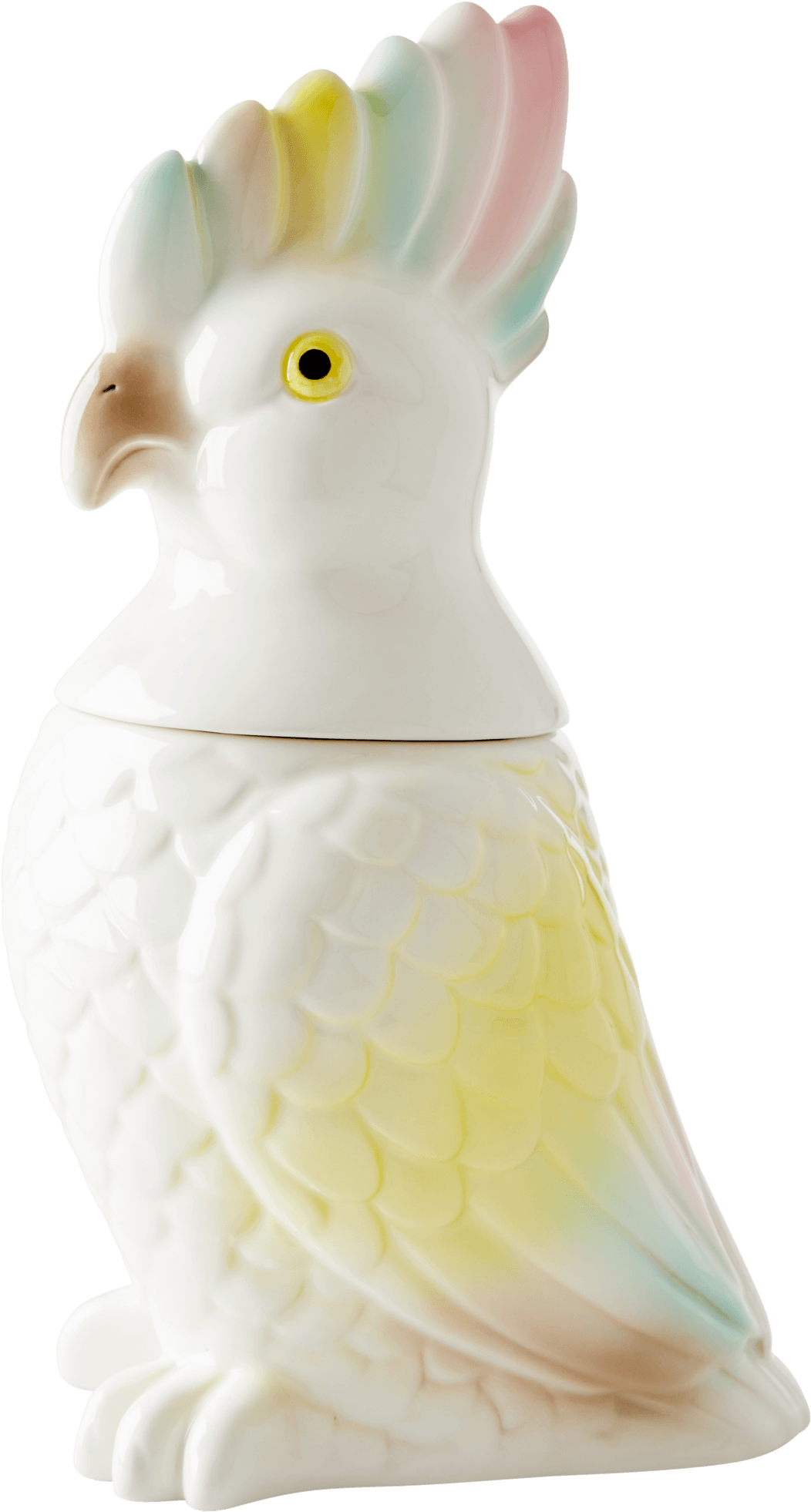 Pastel Crested Cockatoo Figurine PNG