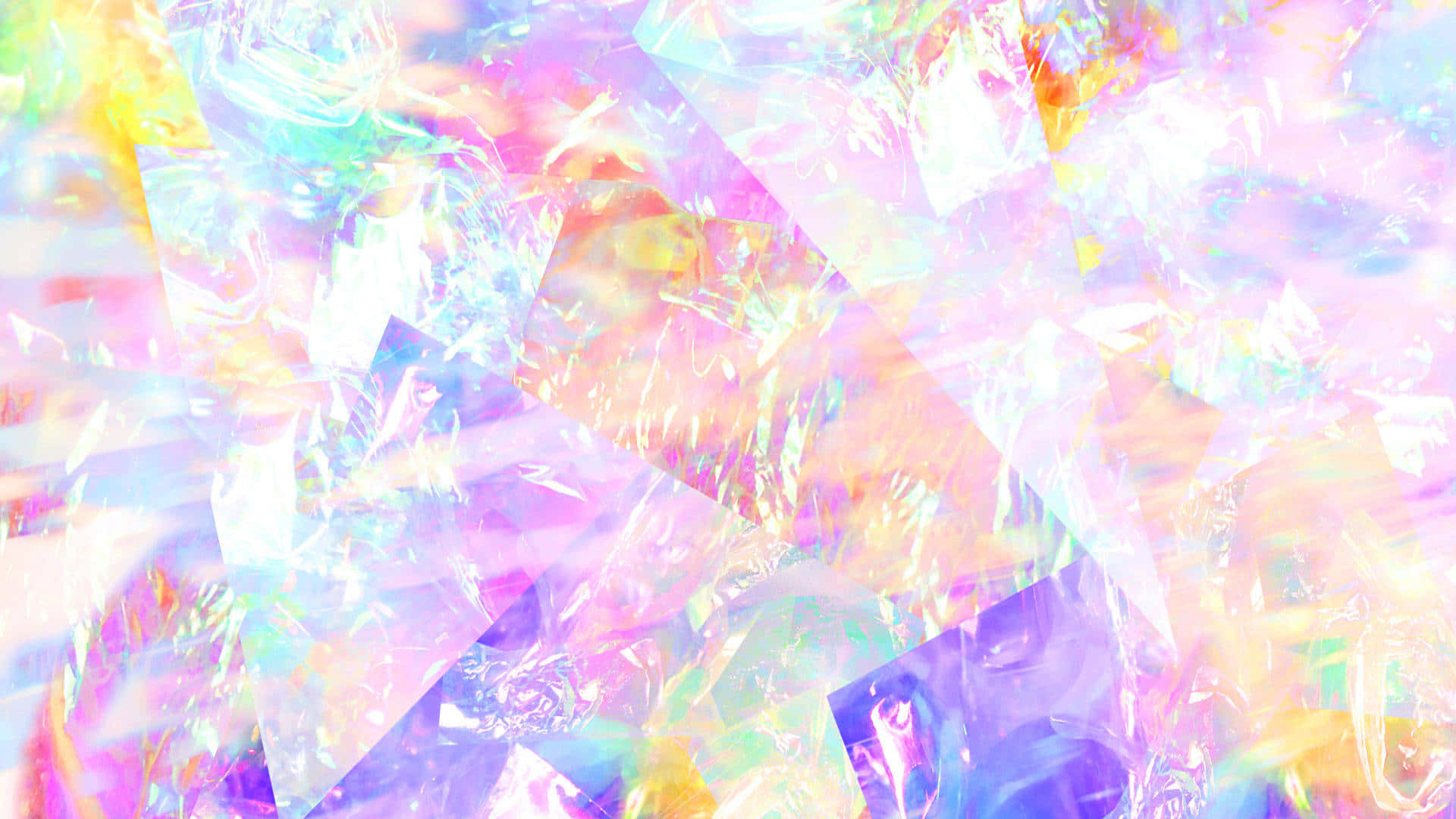Padrõesgeométricos Rosas, Roxos E Azuis Formam Um Cristal De Tons Pastel Deslumbrante E Hipnotizante Para Wallpaper De Computador Ou Celular. Papel de Parede