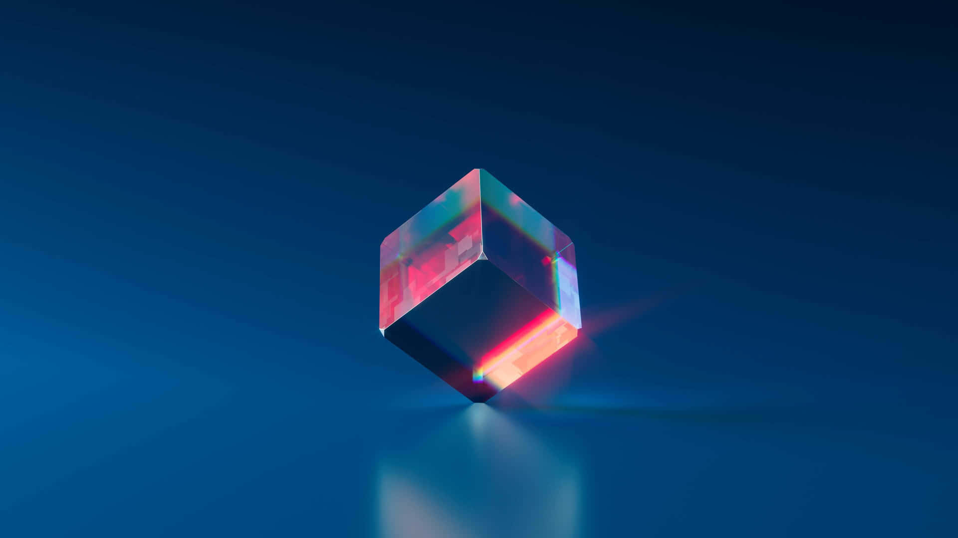 Unfondo Azul Con Un Cristal Colorido Fondo de pantalla