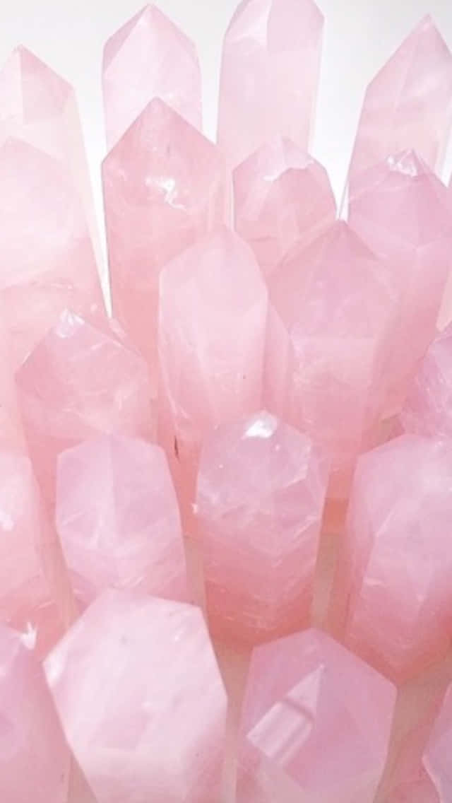 Pink Quartz Crystals Arranged In A Circle Wallpaper