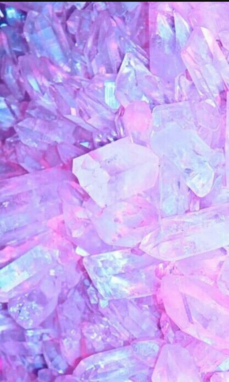 A Close Up Of Pink Crystals Wallpaper