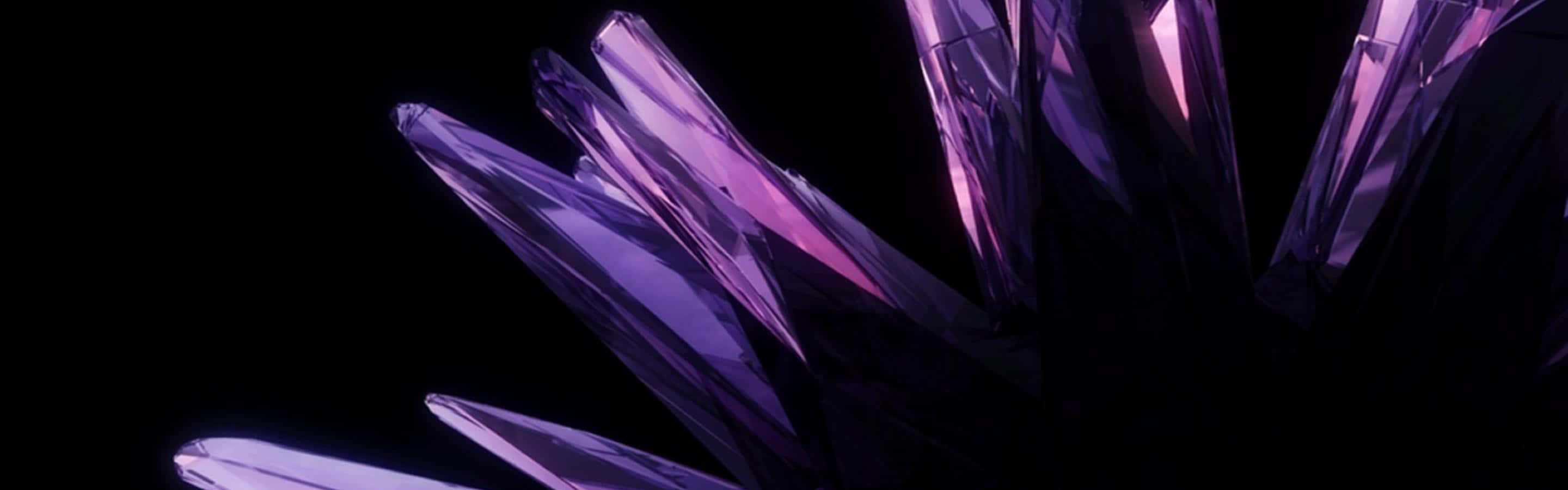 Purple Crystals On A Black Background Wallpaper