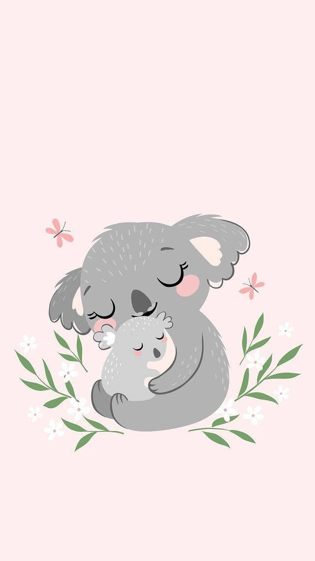 Pastel Cute Lovely Koala Bears Wallpaper