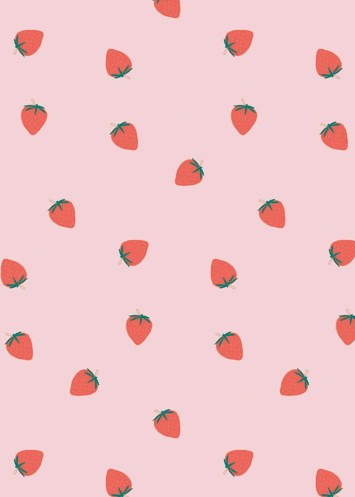 Delightful Pastel Strawberry Pattern Wallpaper