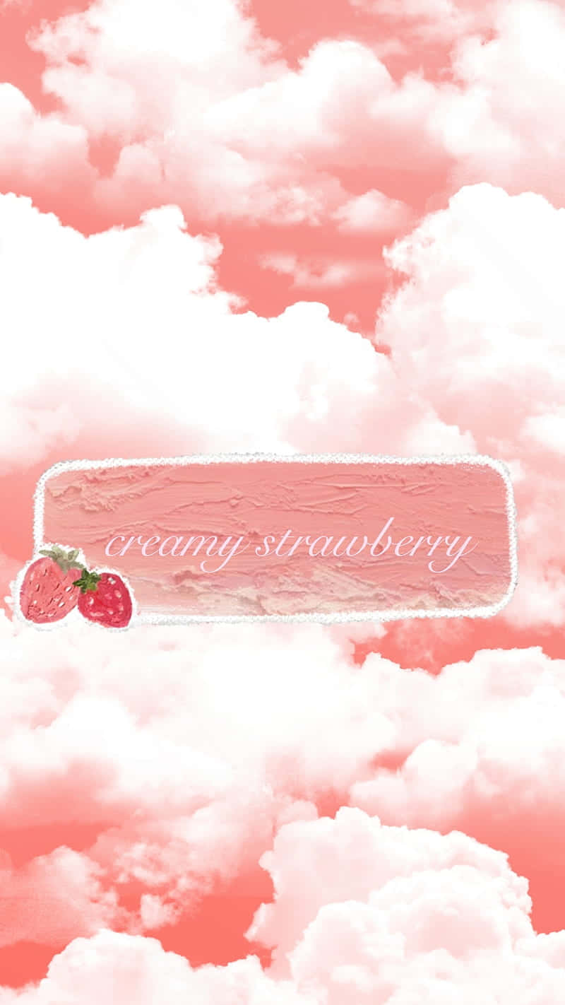 Pastel Cute Strawberry With Cloud Wallpaper