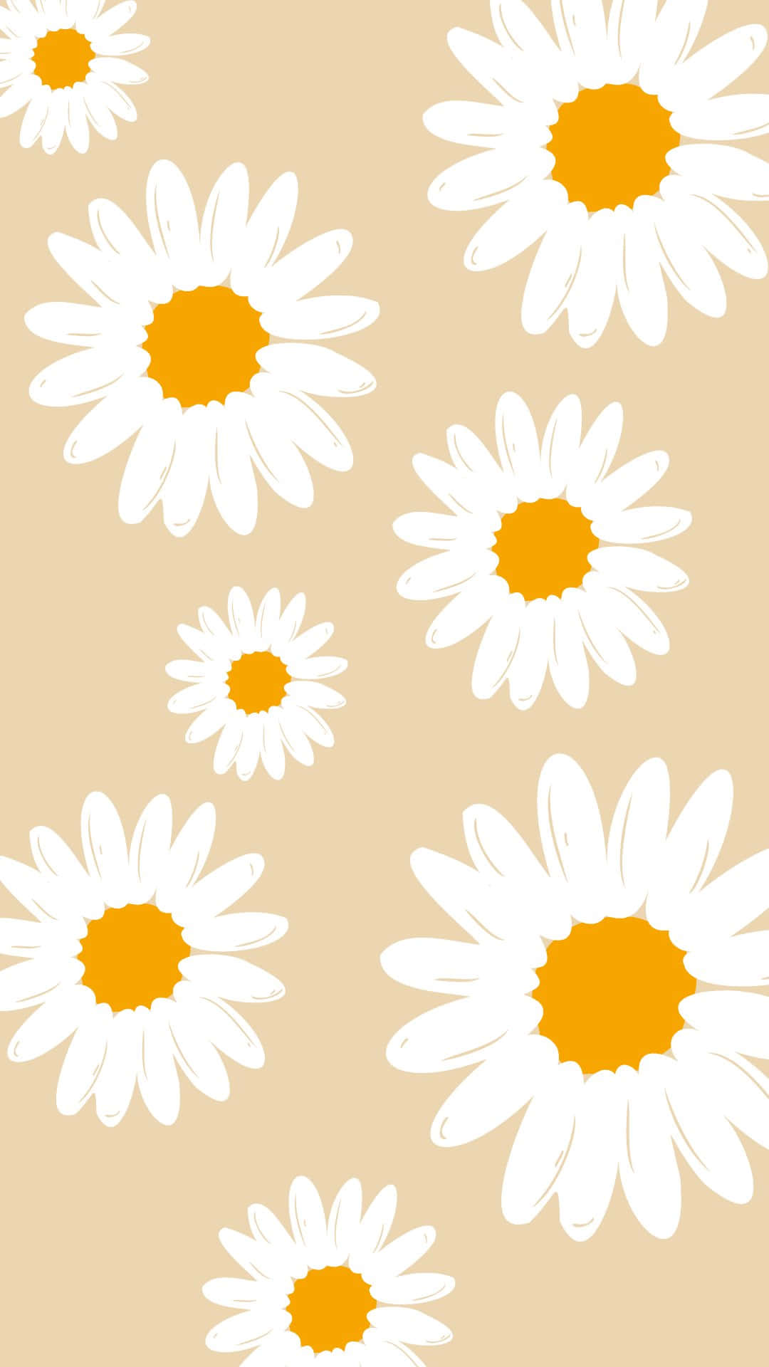 Pastel Daisy Pattern Aesthetic.jpg Wallpaper