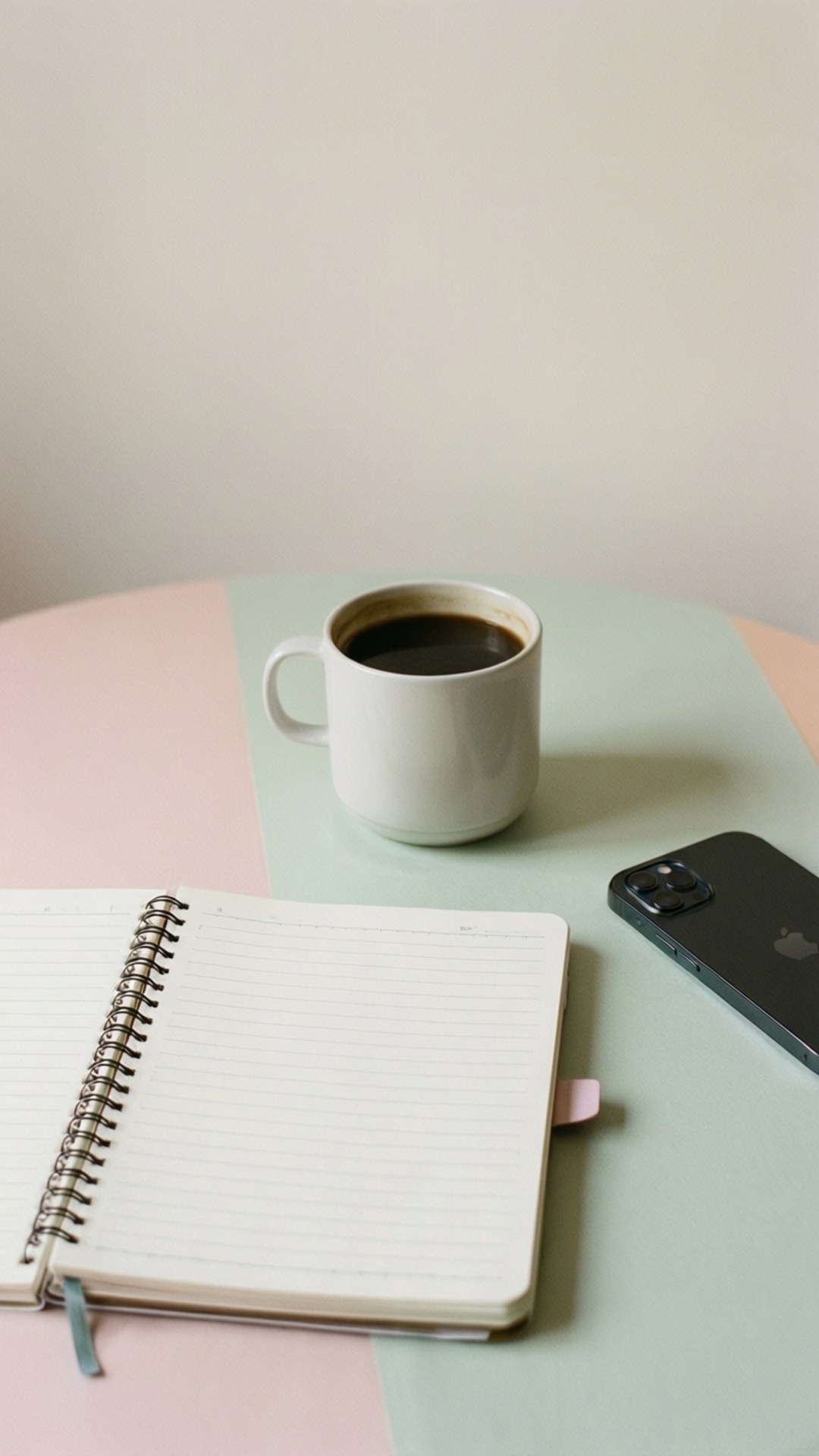 Et rent, organisert skrivebordsscene for Facetime-bakgrunner.