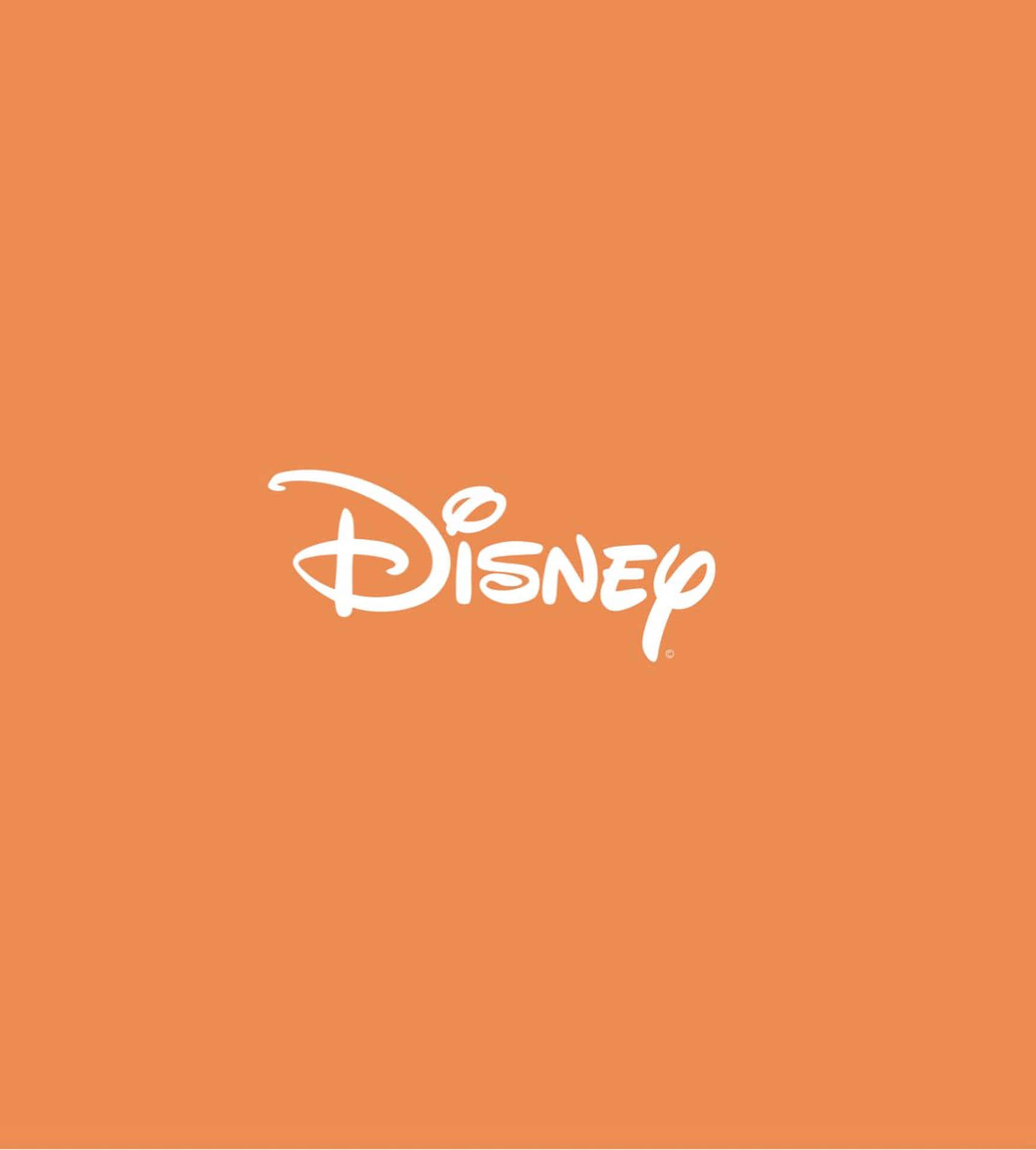 Disney Logo On An Orange Background Wallpaper