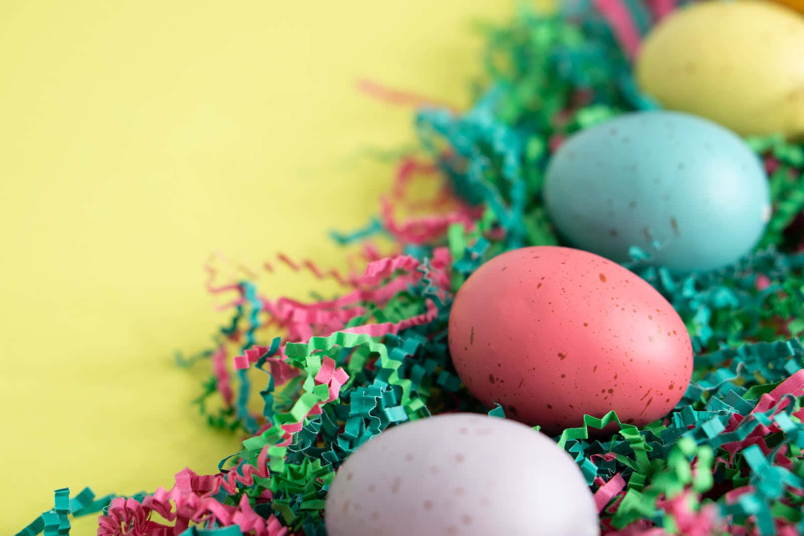 Farverige æg i bløde pasteller til påske. Wallpaper
