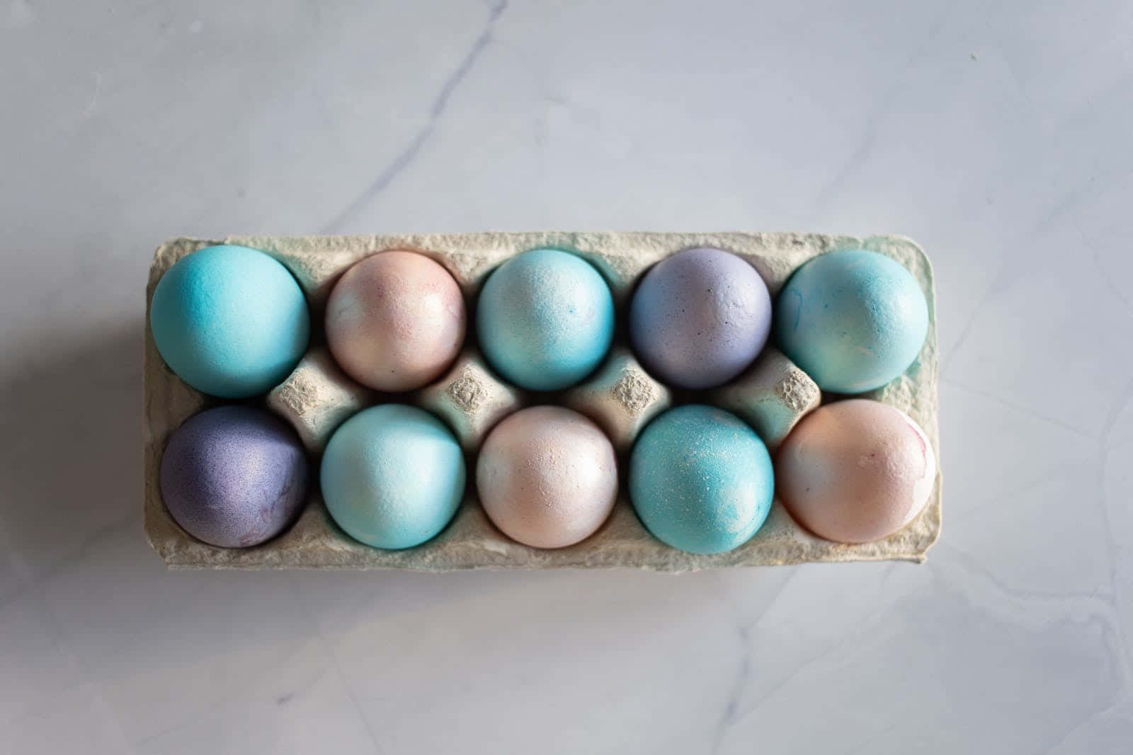 Pastel Easter Eggs On Tray Wallpaper