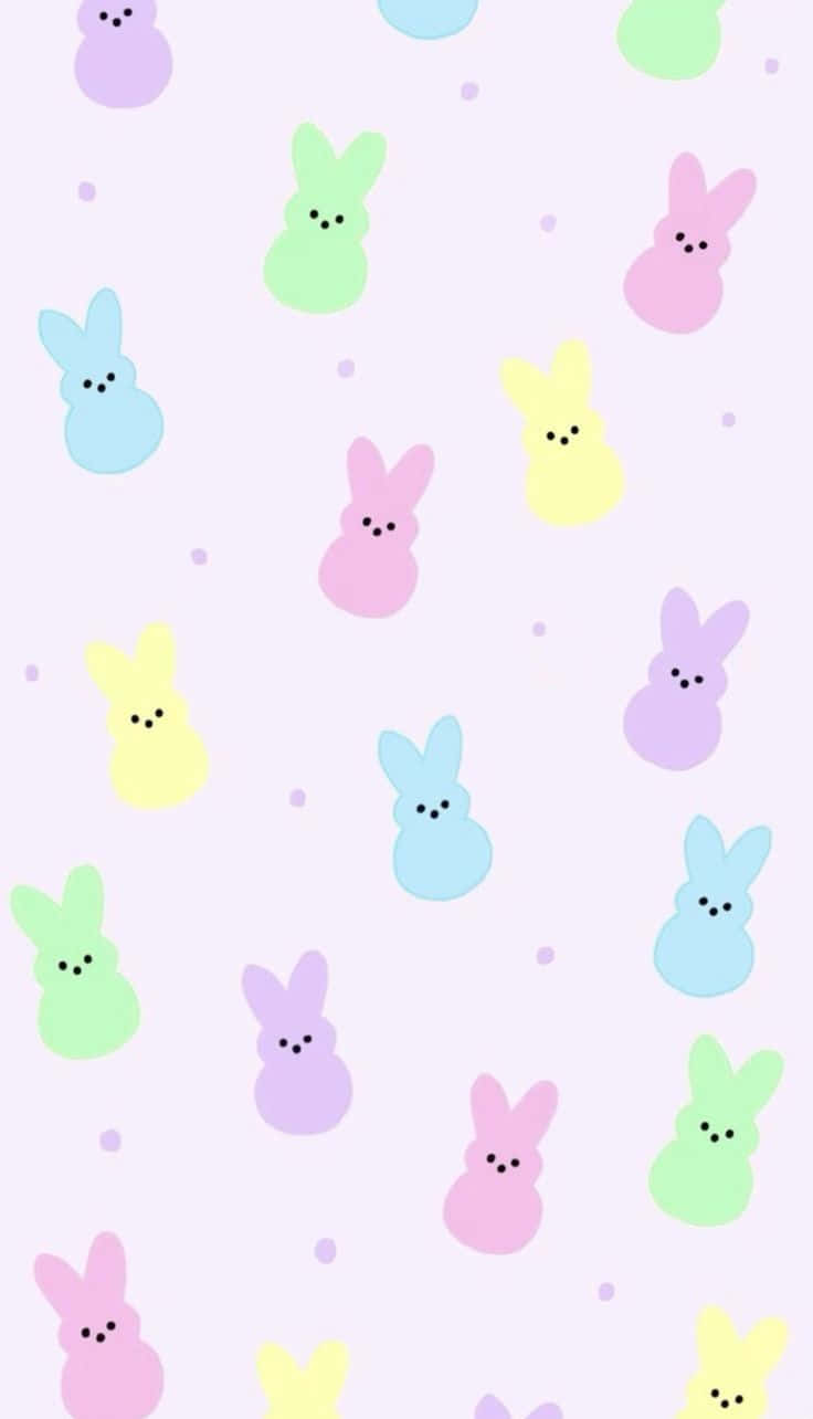 Pastel Easter Bunny Pattern Wallpaper