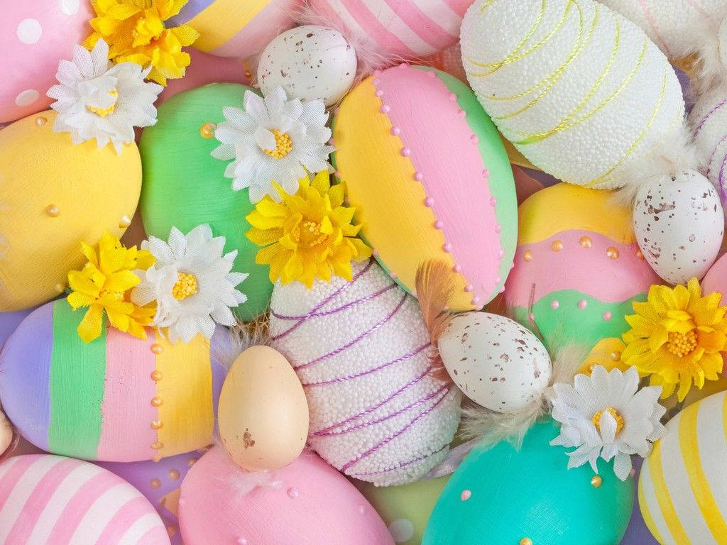 Pastel Easter Eggs Background Wallpaper