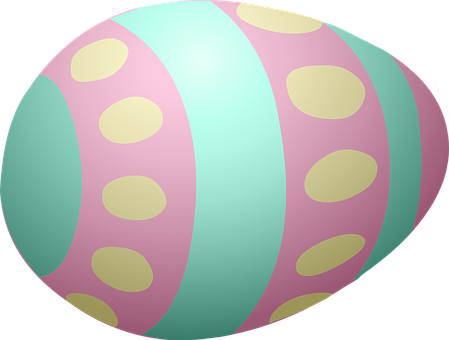 Pastel Easter Eggwith Polka Dots PNG
