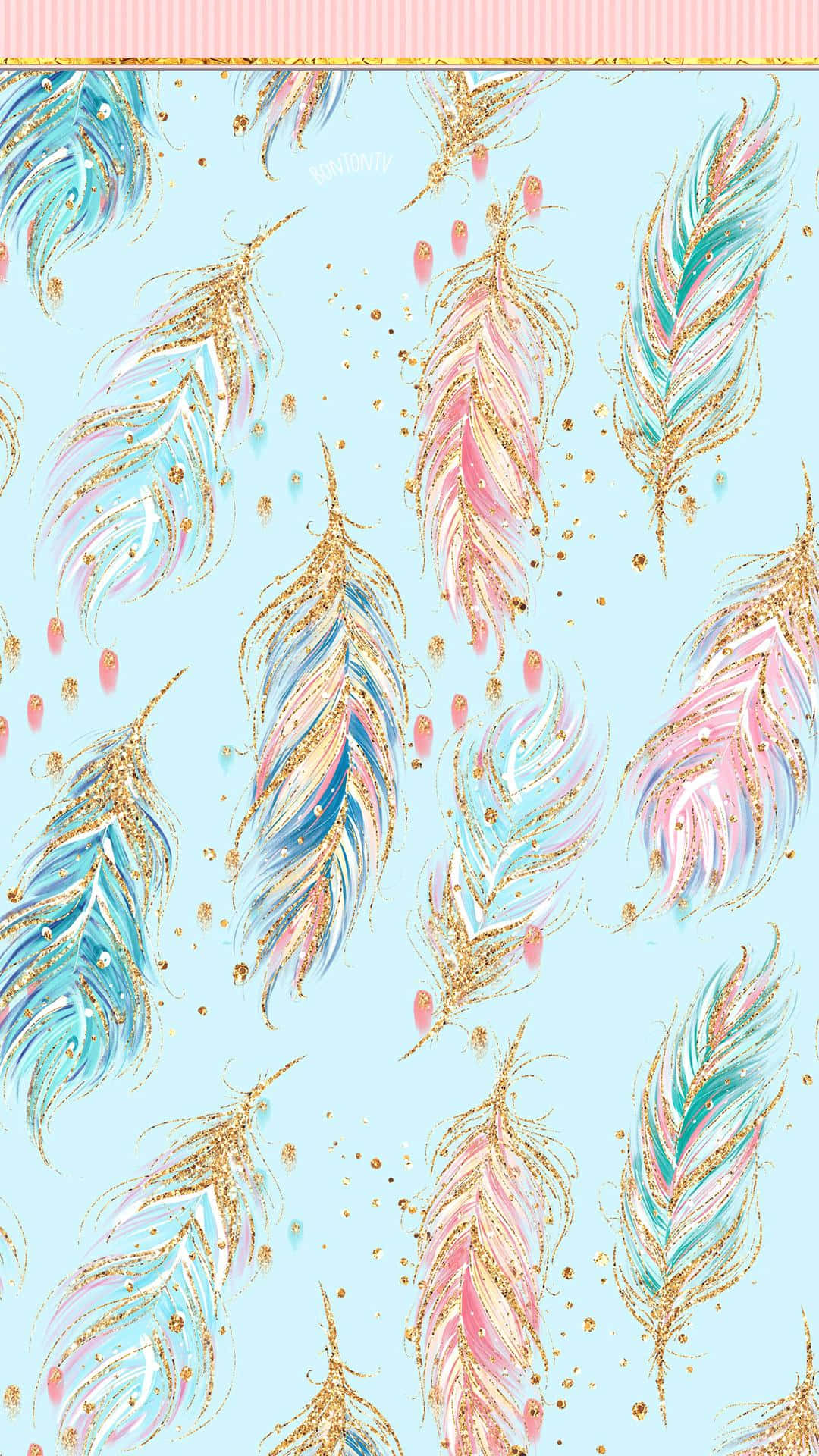 Pastel Feather Pattern Background Wallpaper