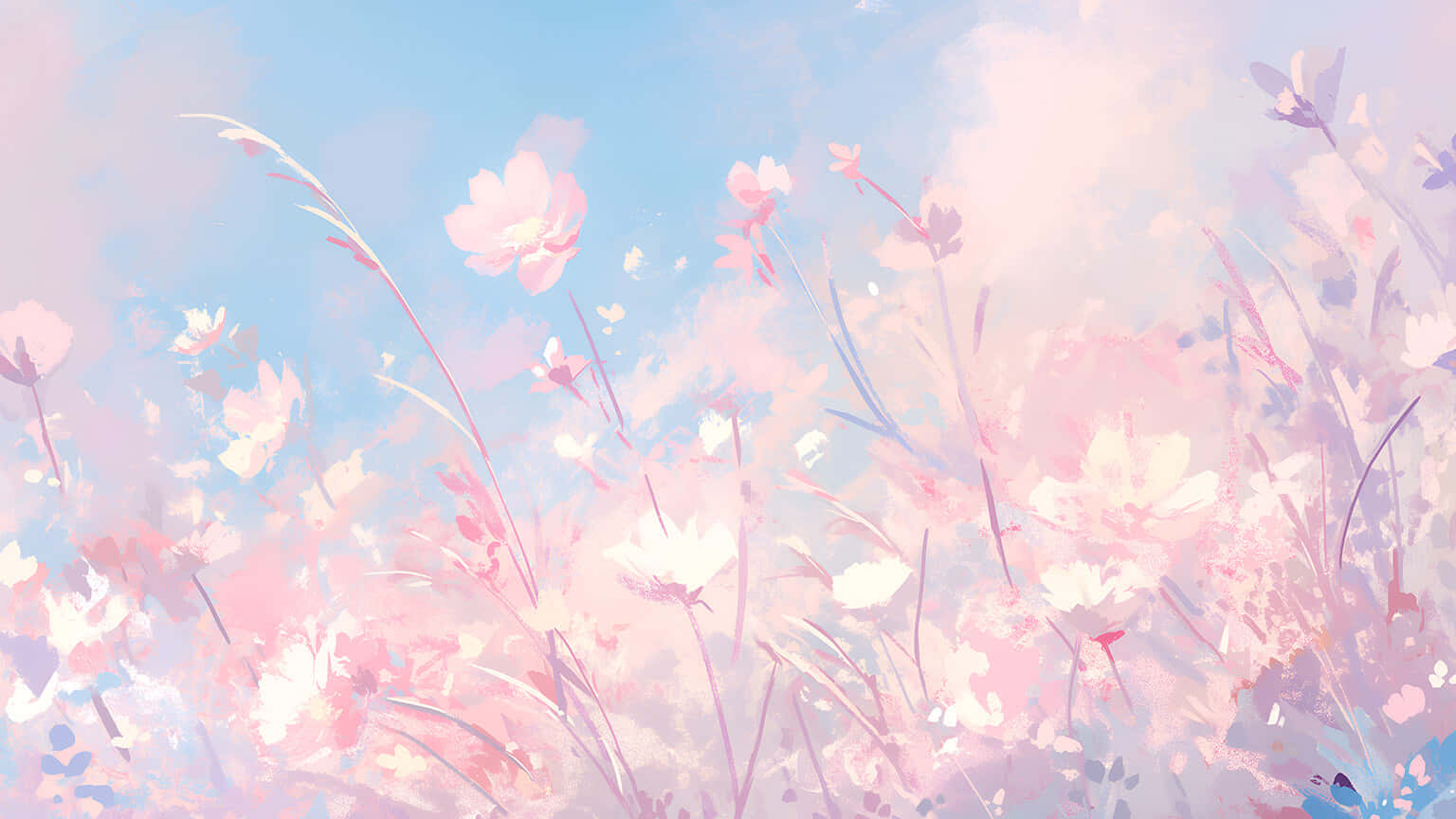 Pastel Floral Dreamscape Wallpaper
