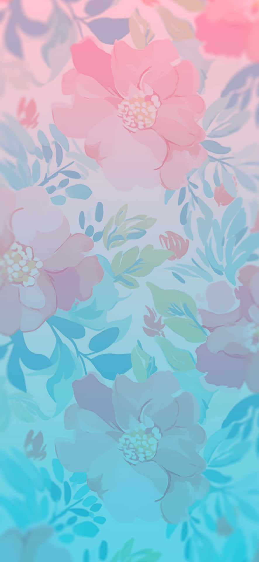 Pastel Floral Gradient Background Wallpaper