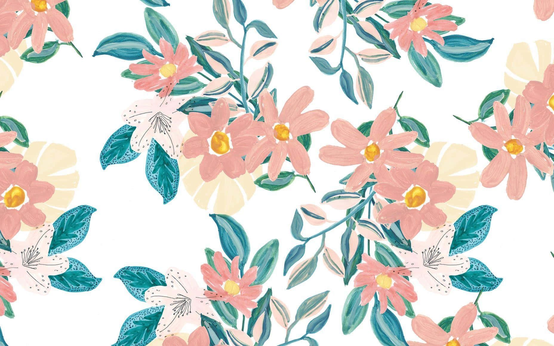 Pastel Floral Pattern Background Wallpaper