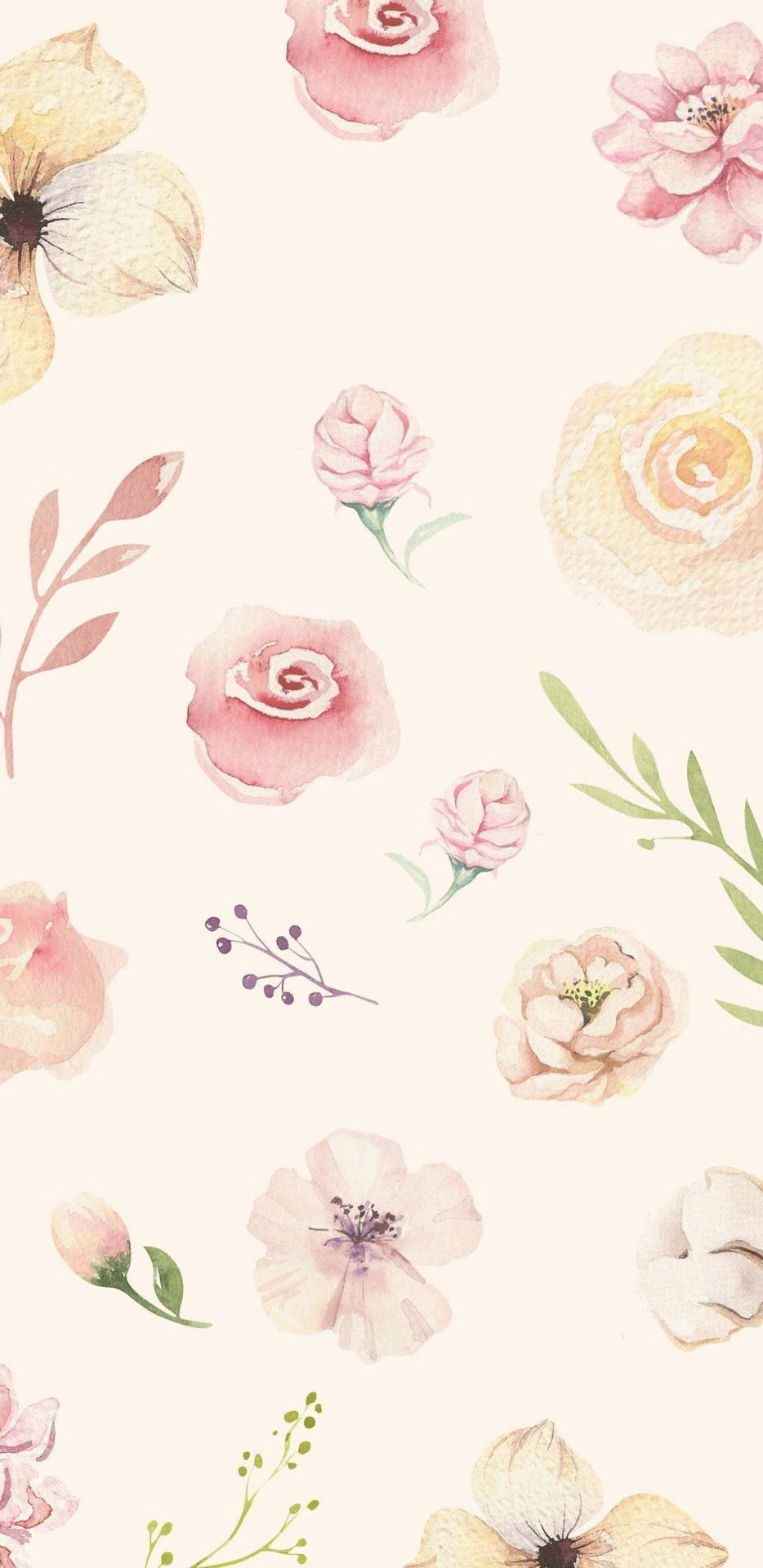 Pastel Floral Theme Wallpaper