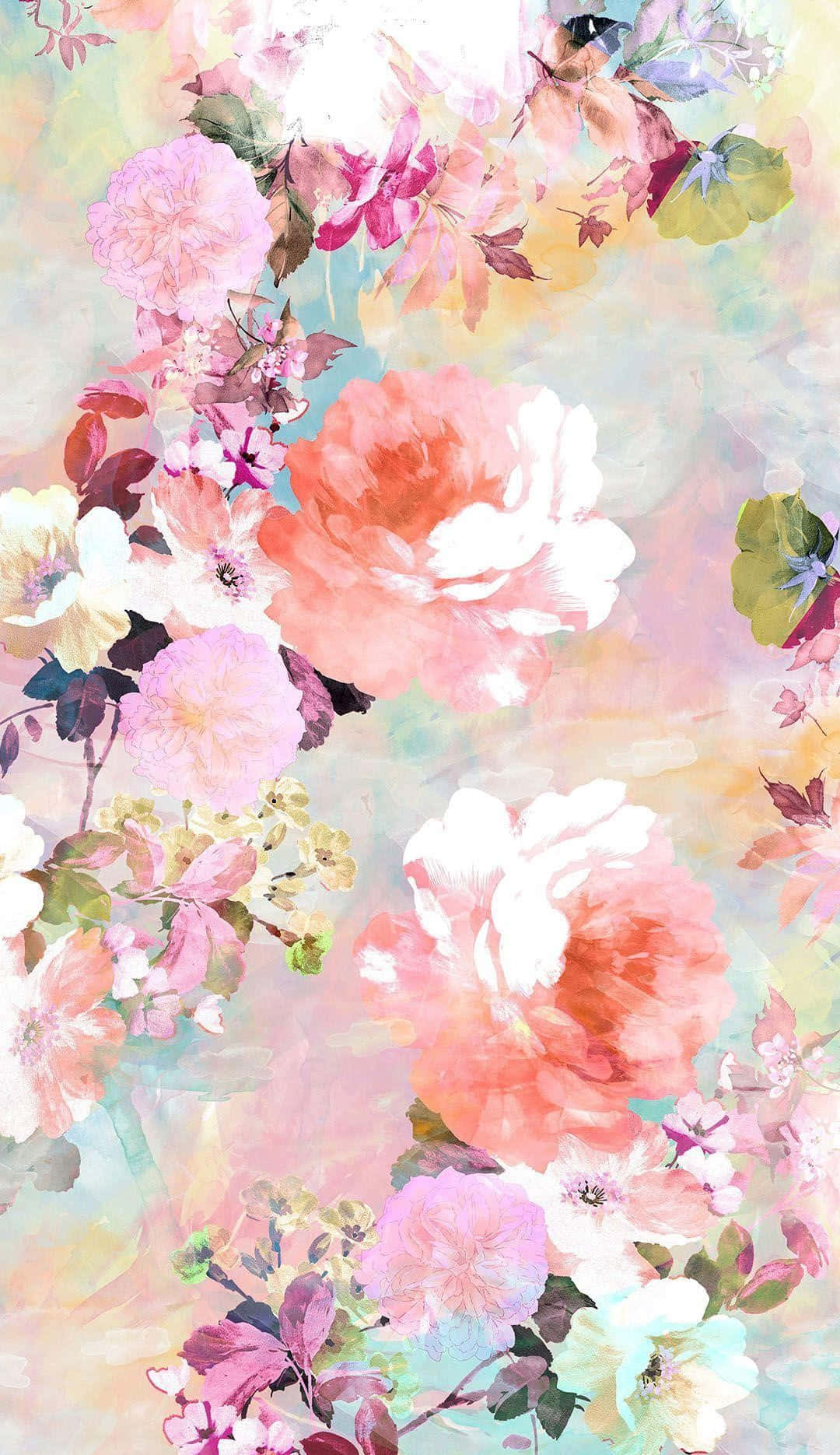 Pastel Floral Watercolor Artwork Wallpaper
