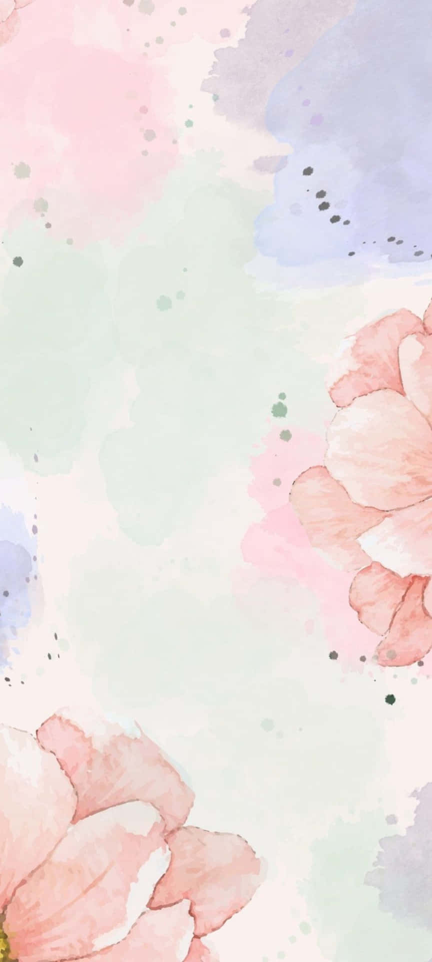 Pastel Floral Watercolor Background Wallpaper