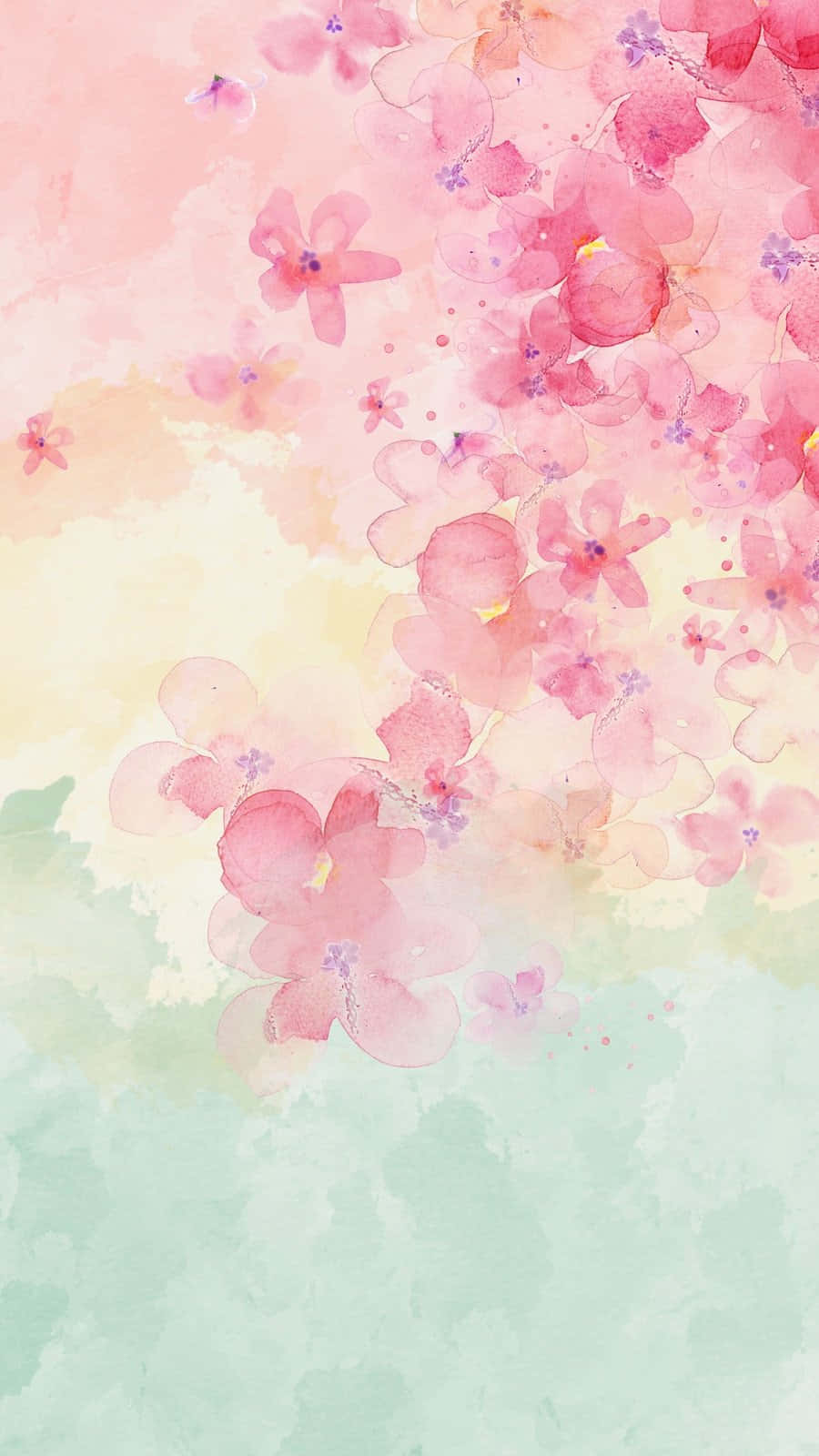 Pastel Floral Watercolor Background Wallpaper