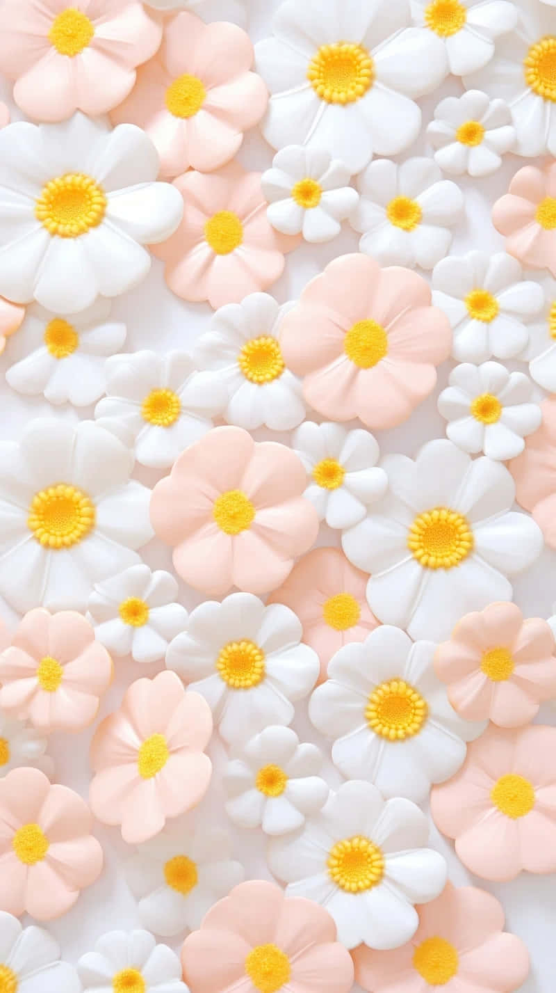 Pastel Flower Candies Background Wallpaper