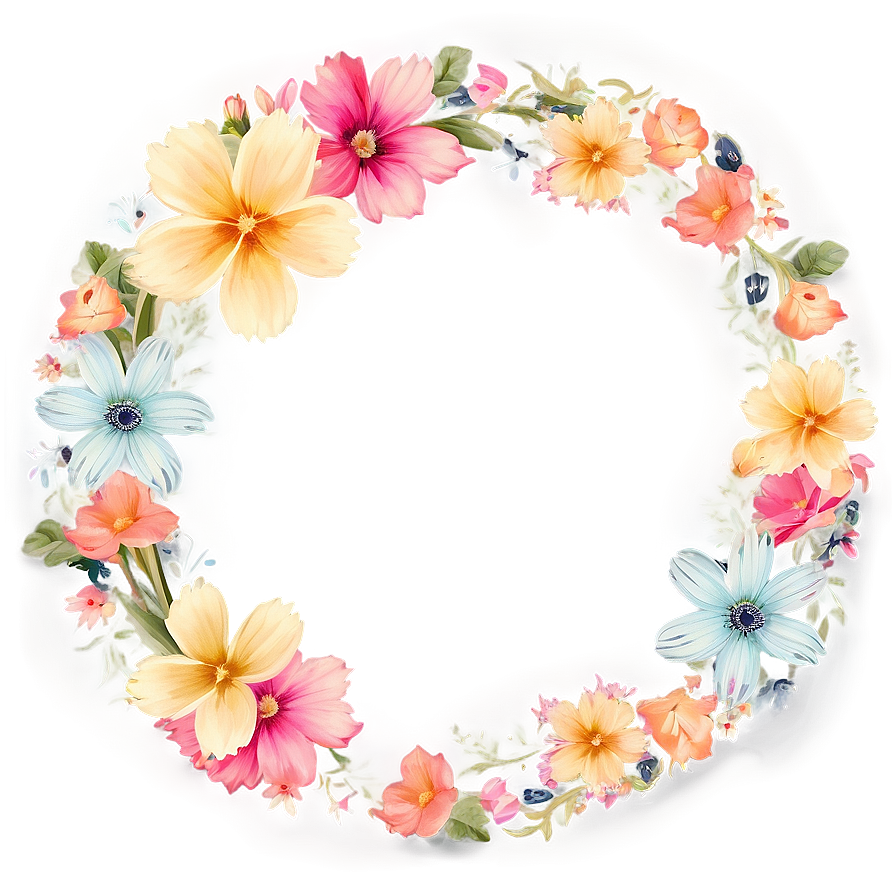 Pastel Flower Frame Png Pod PNG