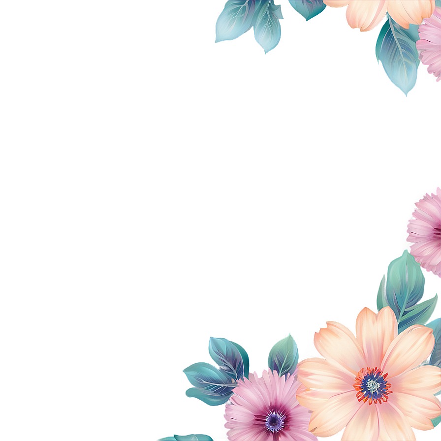 Pastel Flower Frame Png Toe64 PNG