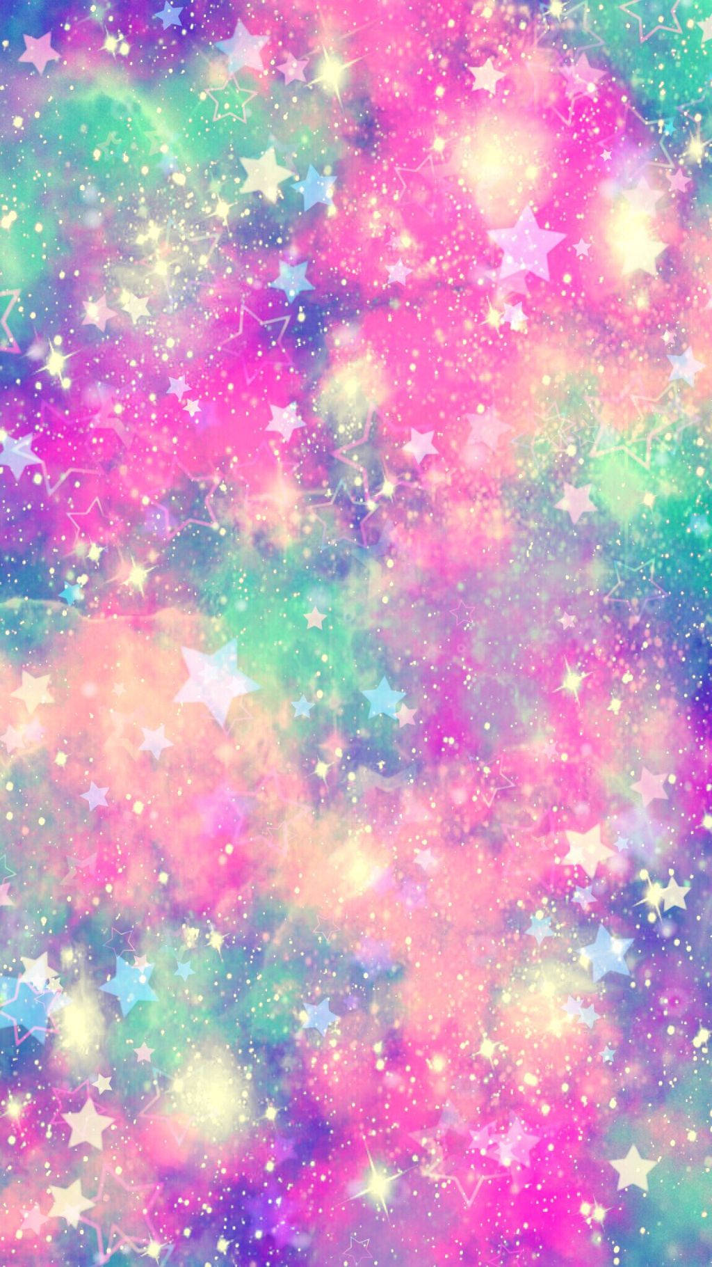 Pastel Galaxy Rainbow Stars Wallpaper