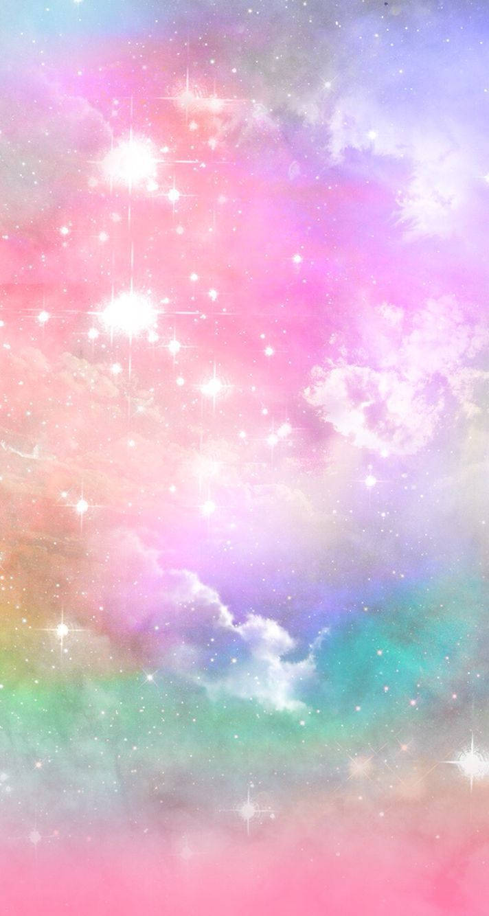 Pastel Galaxy With Stars And Clouds Wallpaper