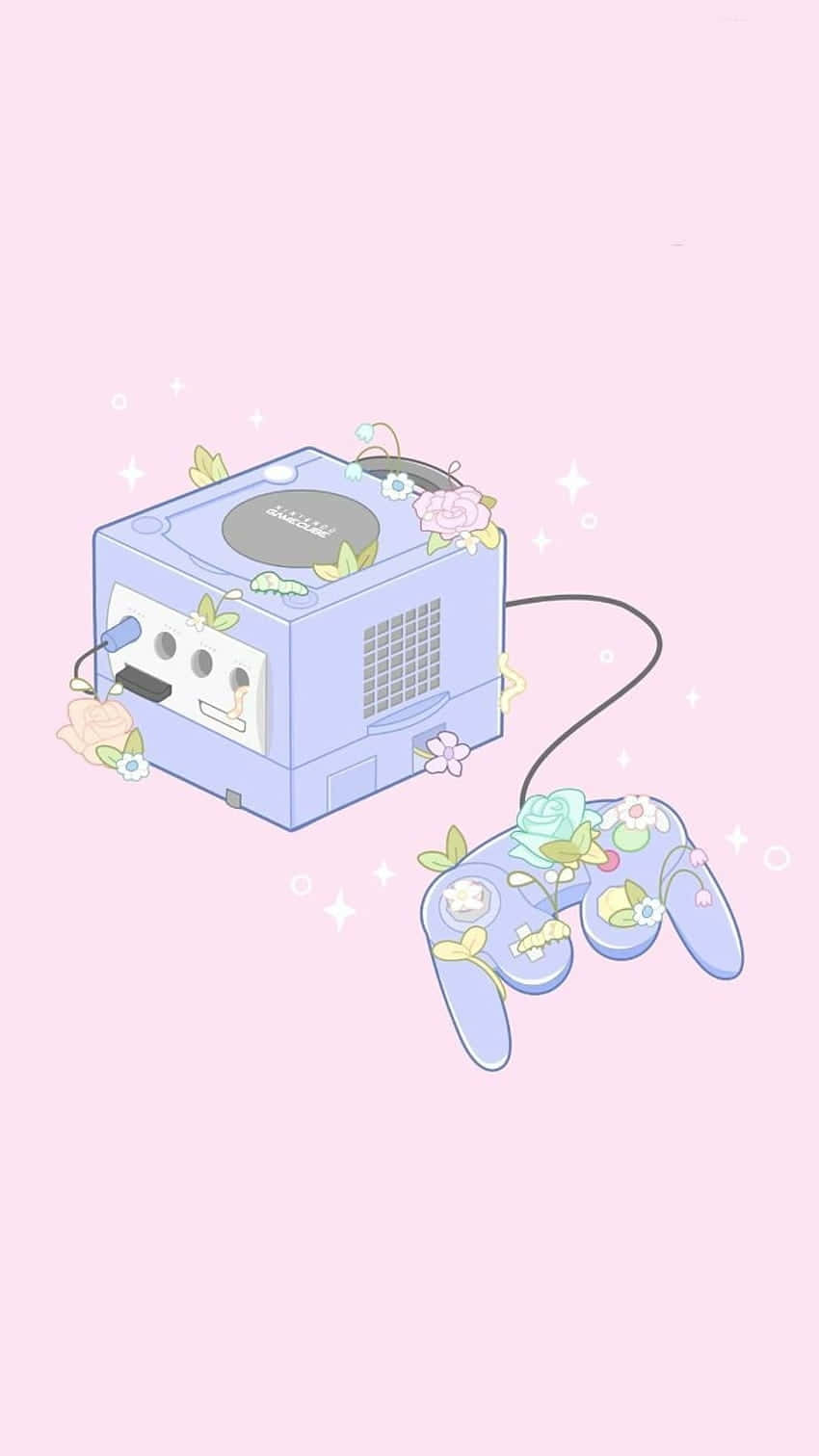 Pastel_ Game Cube_ Floral_ Aesthetic.jpg Wallpaper