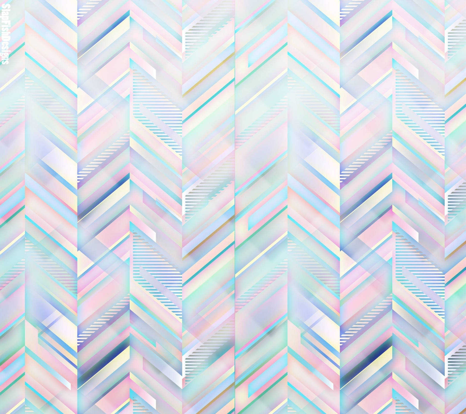 Pastel Geometric Chevron Pattern Wallpaper