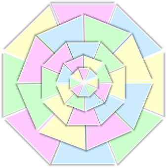 Pastel Geometric Spiral PNG