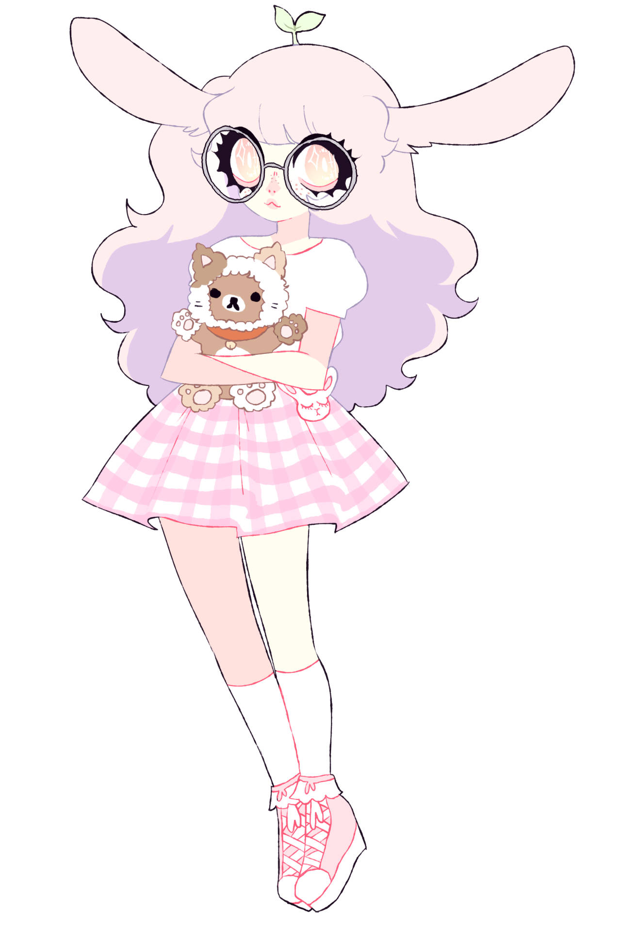 Pastel Goth Girl With Bunny Ears