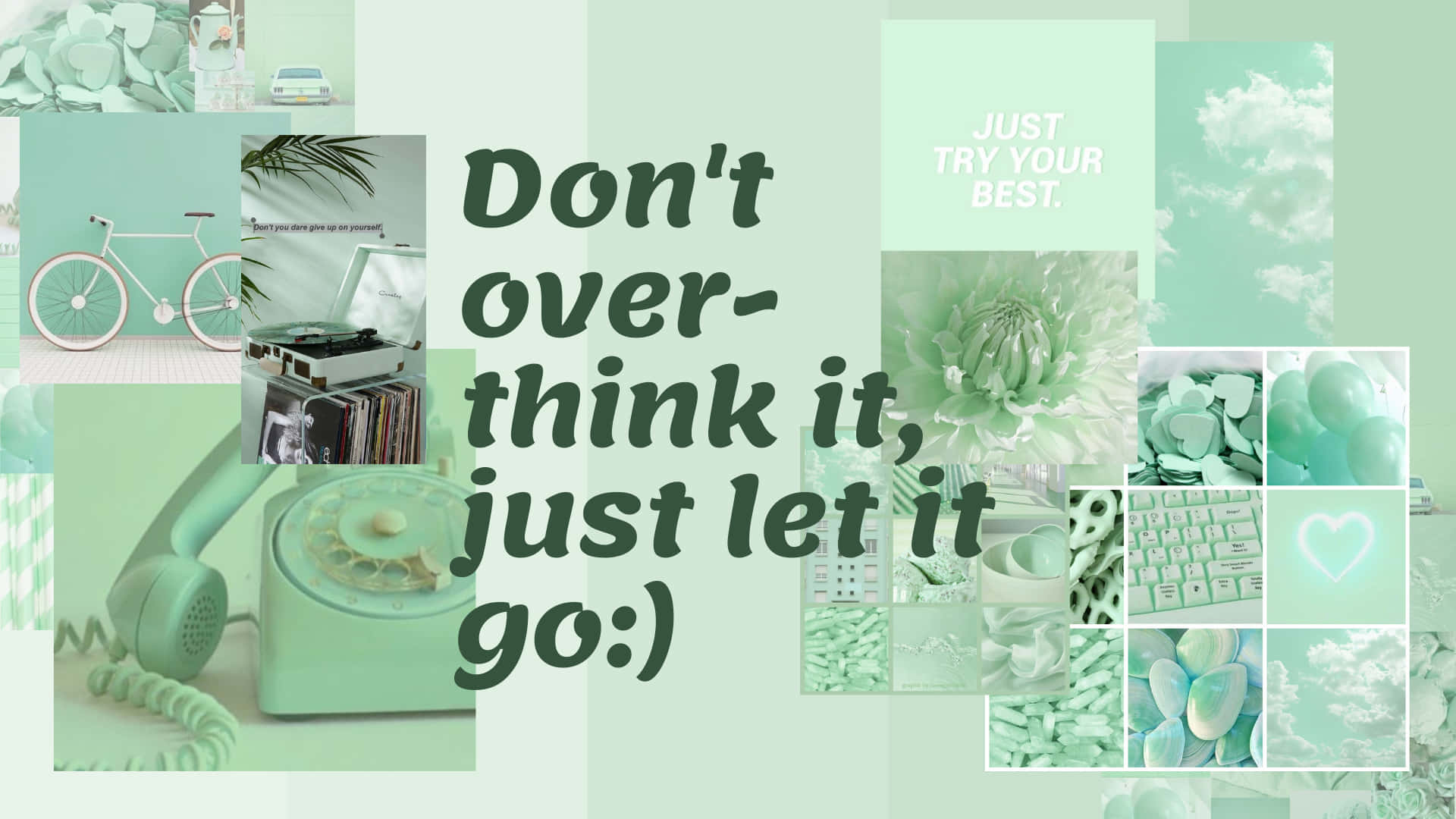 Inspirational Quotes Pastel Green Aesthetic Desktop Wallpaper