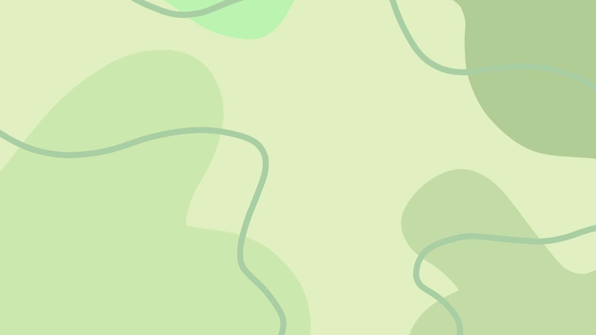 Natürlichelinien Organische Form Pastellgrüner Ästhetischer Desktop Wallpaper